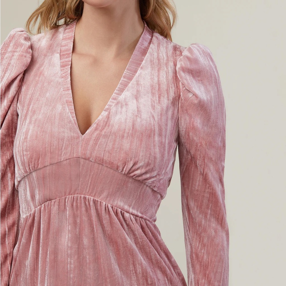 RACHEL PARCELL Pink CrinkleVelvet Mini Dress size 4 and 6 - Picture 3 of 7